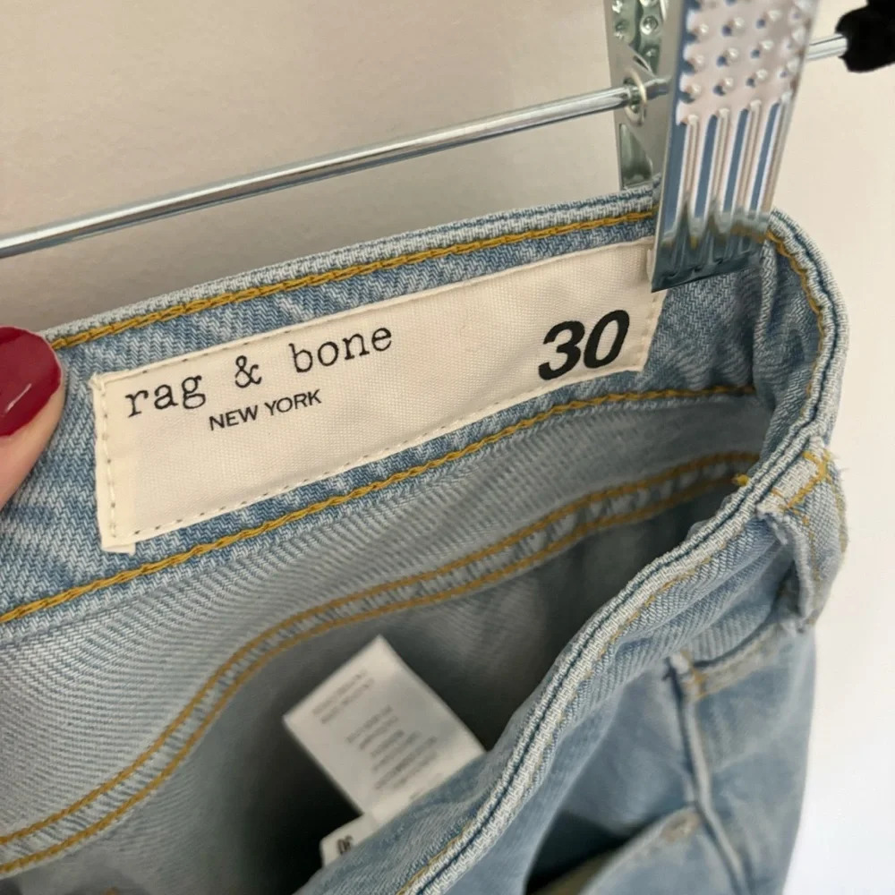 Rag & Bone Dre Low Rise Boyfriend Jeans Light Blue Wash Blossom Size 30 - Picture 5 of 7